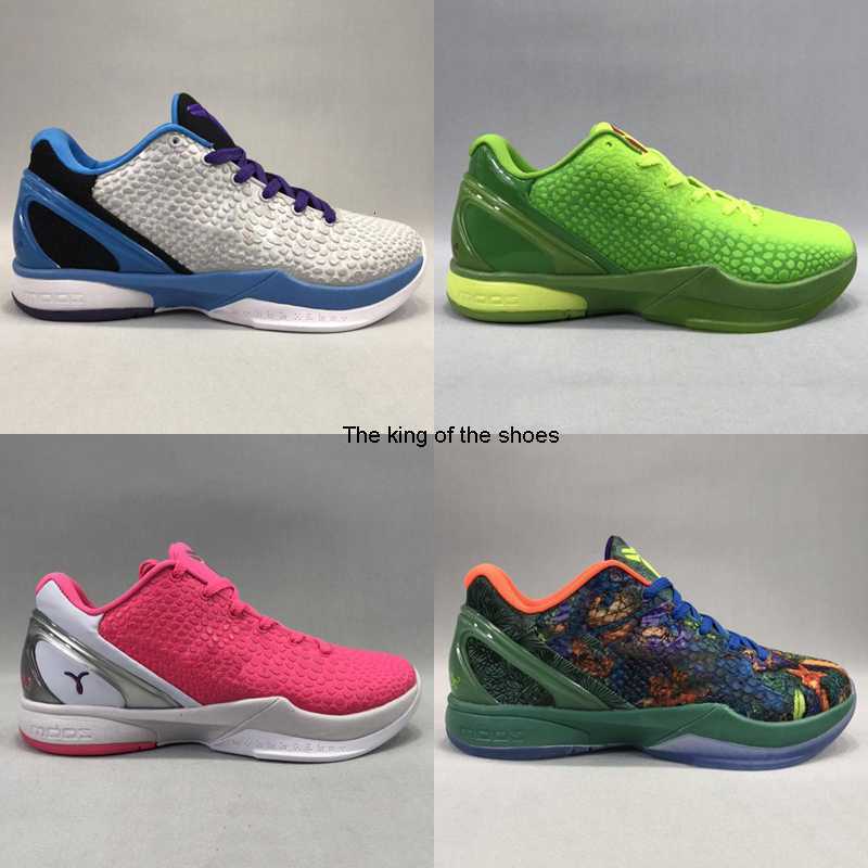 

Mamba 6 Shoes Top VI GRINCH Easter Christmas Men Sports Pink Green Black Basketball