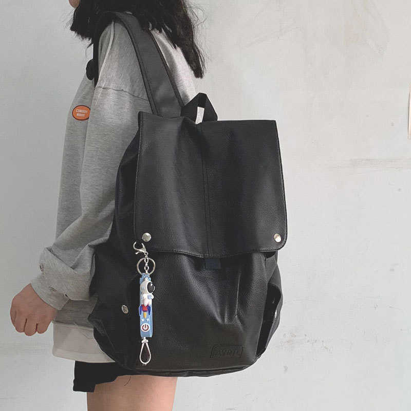 

Chaopai Backpack for Men's 2023 New Leisure High Capacity Travel Computer Backpack for High School Students Schoolbag for Women, Pu black