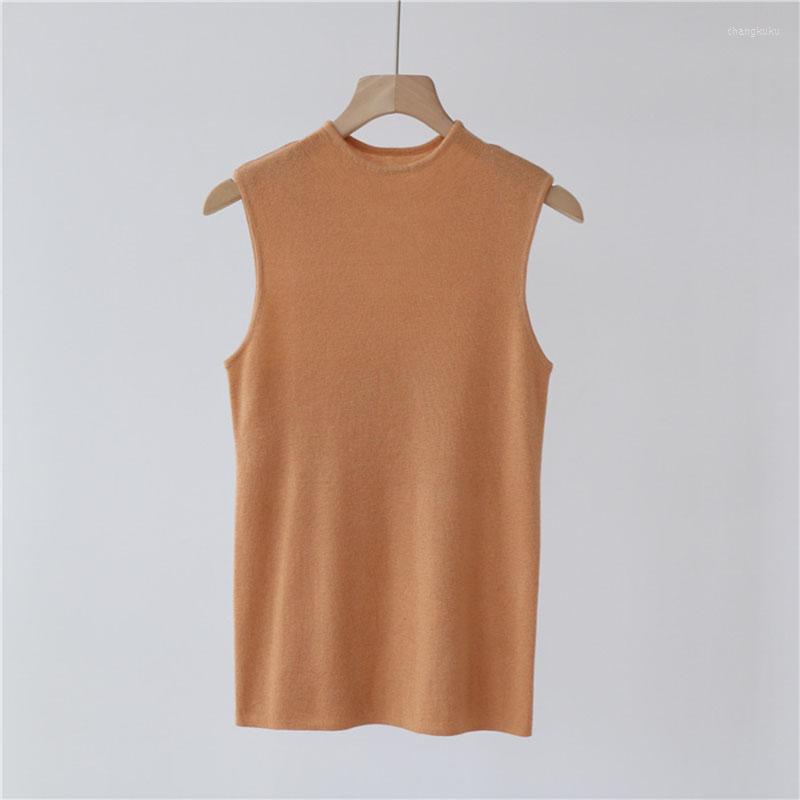 

Women's Sweaters Women Knitting Sweater Vest Sleeveless Wool Blend Soild Autumn And Winter Korean Soft Casual Ladies Jumper, Black