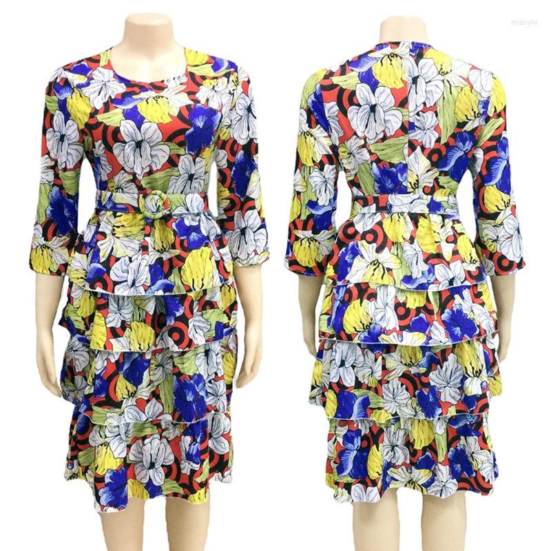 

Casual Dresses Women's Summer Elegant And Pretty Party Female Vintage Plus Size Beach Fancy Flower Bandage Ruffle Midi, Multi
