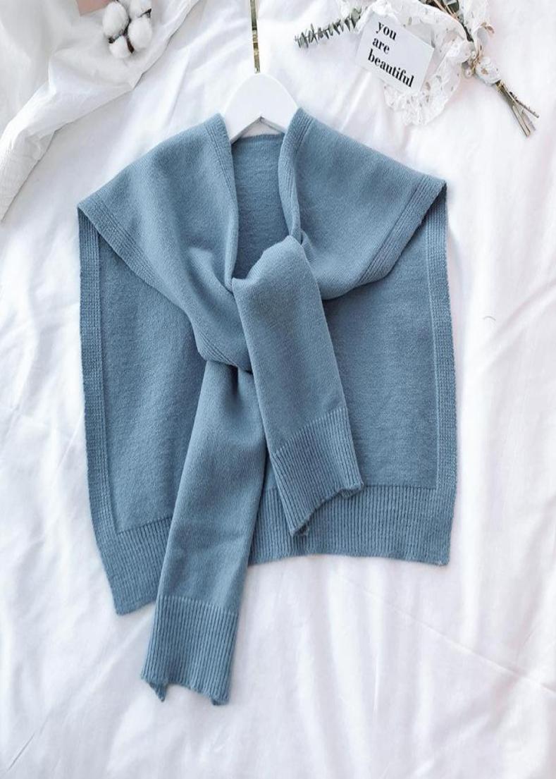 

Bow Ties Sitonjwly Female Summer Detachable Collar Women Solid Color Wool Knit Neck Fake Shawl Warm Scarves False DecorBow8380258