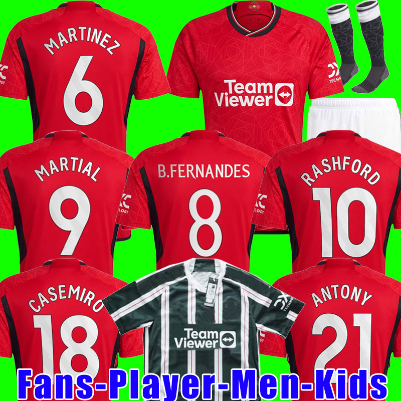 

ANTONY SANCHO RASHFORD soccer jerseys 23 24 B. FERNANDES MANCHESTERS 2023 2024 player version MANS UTDs CASEMIRO SHAW MARTINEZ MARTIAL football shirt men kids kit 255, 23/24 men home
