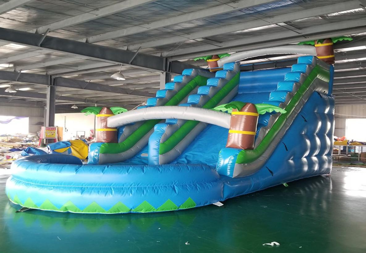 

Outdoor Games Activities Outdoor PVC Material Inflatable Jungle Slide with Palm Tree6117684