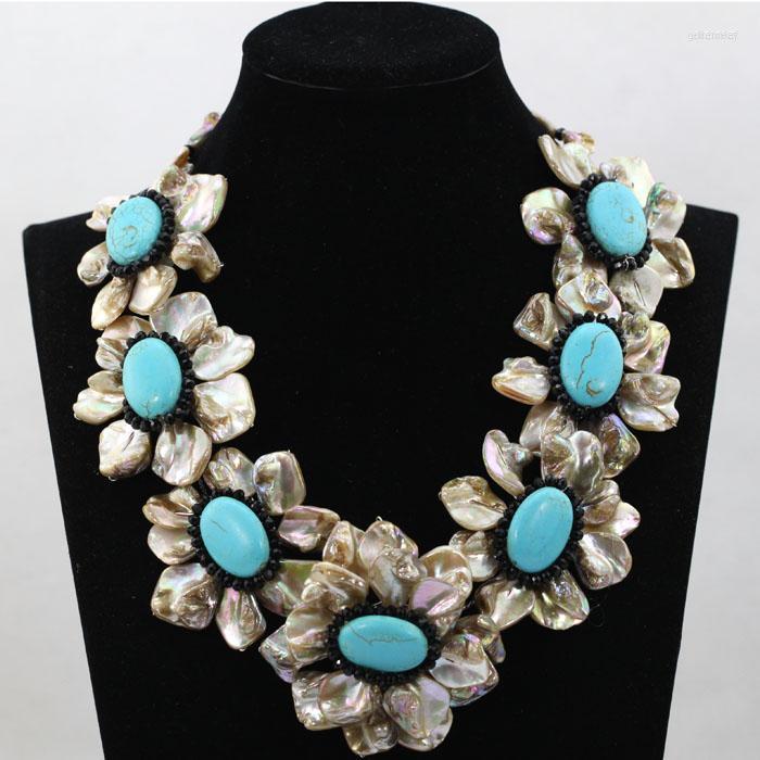 

Choker Unique Punk Style Stone Beads Necklace Jewelry Handmade Shell Flower Engagement For Women TN145