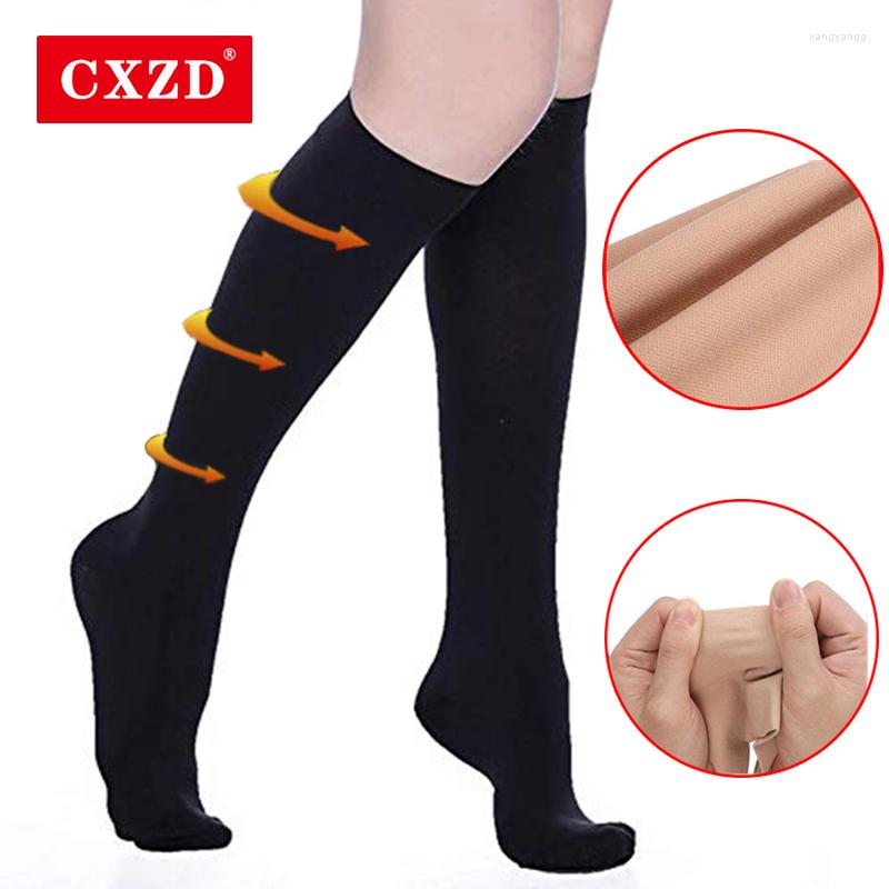 

Women Socks CXZD Varicose Vein Leg Relief Pain Knee High Support Thigh-High Solid Color, Skin 1
