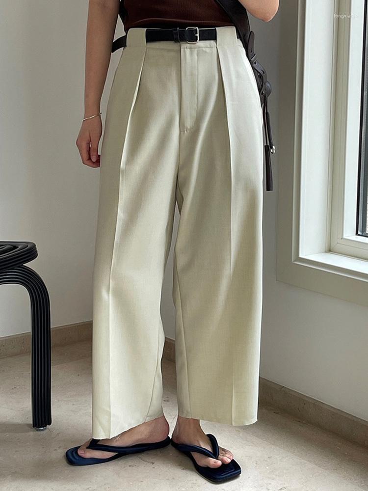 

Women' Pants High Waist Beige Pleated Casual Long Loose Fit Trousers Women Fashion Tide Spring Autumn 2023 M350, Navy
