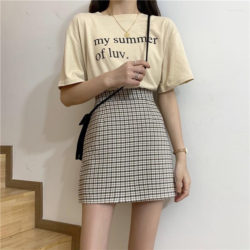 

Skirts Fashion Plaid Skirt 2023 Summer Fresh Style Short Student A-line High Waist Thin Hip Striped, Photo color