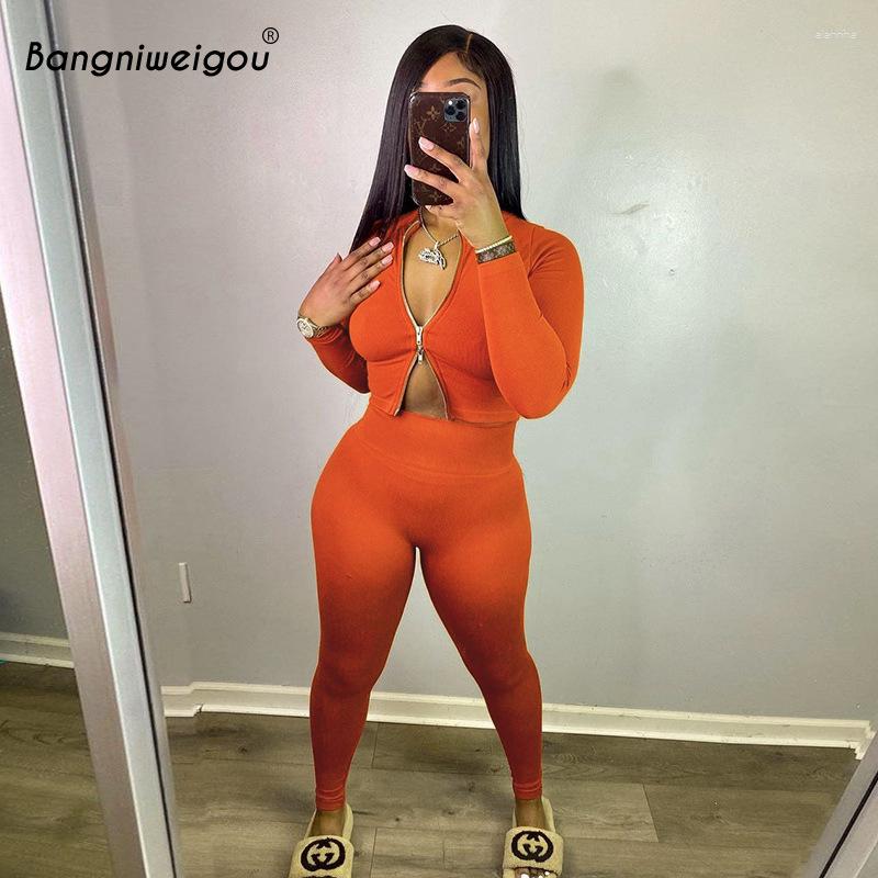 

Women' Two Piece Pants Bangniweigou Active Zip Up Top& Skinny Leggings Tracksuits Women Fall Winter Bodycon Fitness Matching Set Pieces, Gray