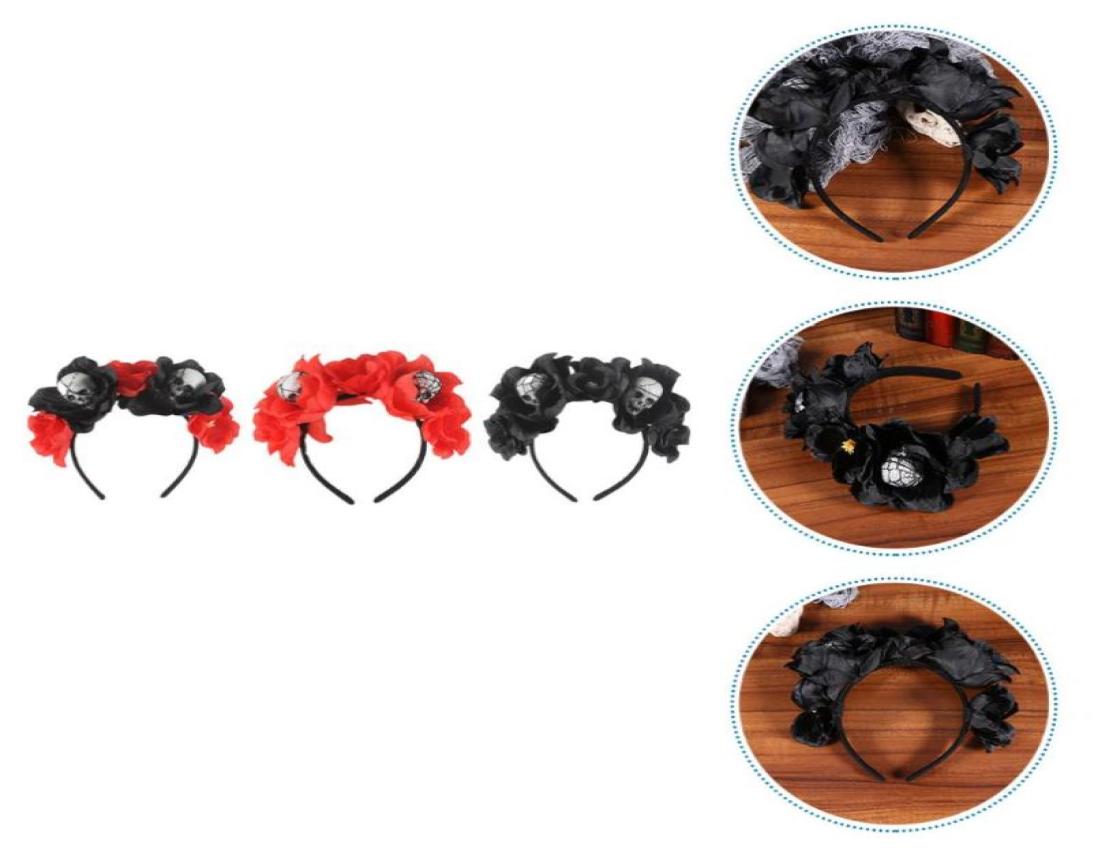 

Bandanas 3pcs Rose Headwear Simulation Flower Headband Hair ClaspBandanas8404612