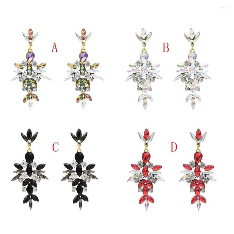 

Dangle Earrings Brand Crystal Tassel Colorful Black Red Dangles Women Brincos Boucle D'oreille Bridal Wedding Jewelry