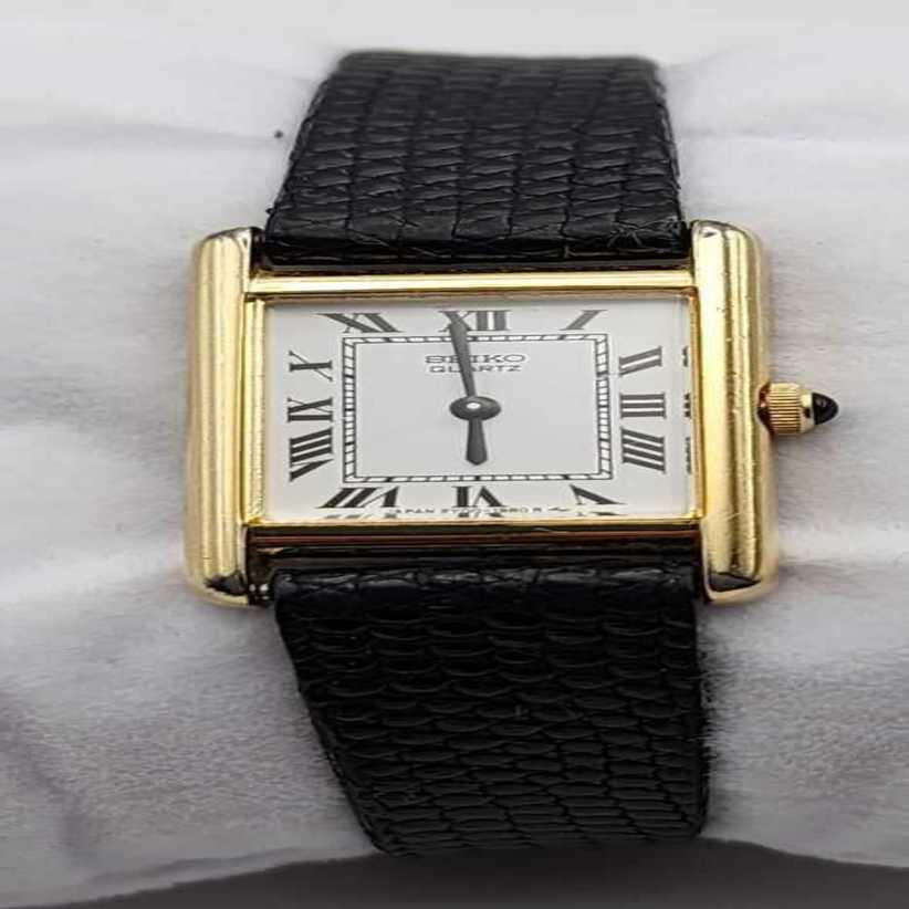 

luxury panthere watch for men santos wristwatches 9SYC high quality eiko Women Gold Tone Tank Leather Band New Battery, Split