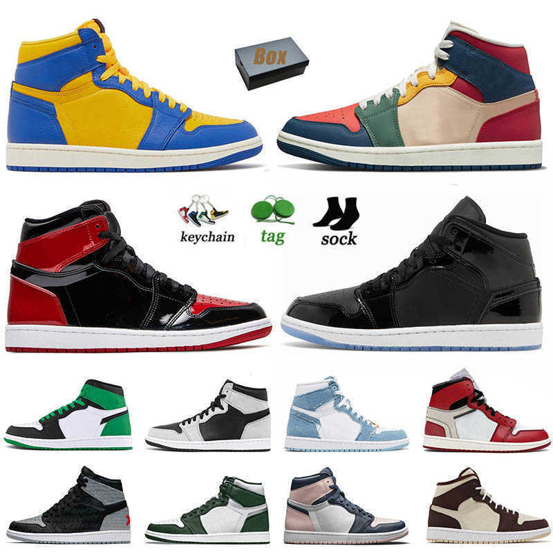 

1s 1 Fashion Lucky Green Jumpman Basketball Shoes Men Women Classic OG Bred Patent Seafoam Denim UNC Grey Fog Space Jam Sneakers Dhgate With Box, C11 mid digital pink 36-46