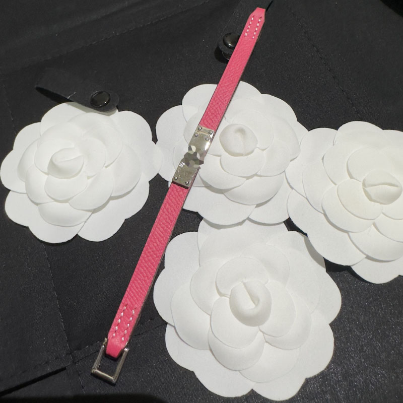 

top quality brand jewerlry kelly stainless steel real leather bracelet for women samll version