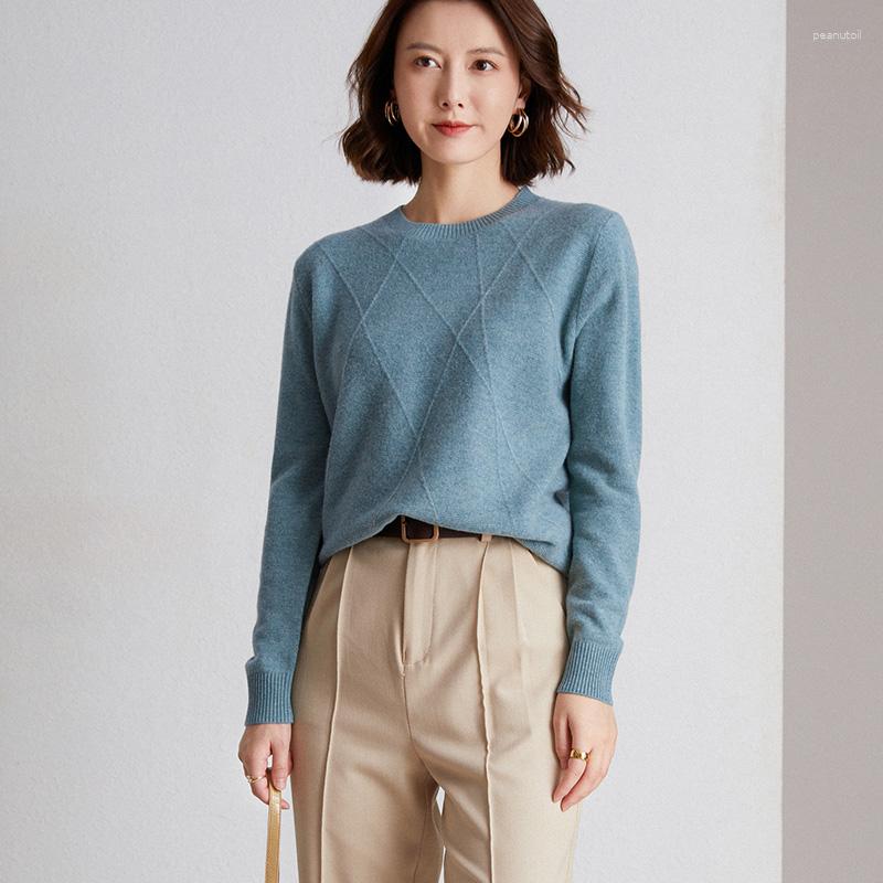 

Women's Sweaters Autumn And Winter Women's Crew Neck Stripe Pure Wool Knitwear Fashion Warmth Versatile Pullover Sweater Top, Pink