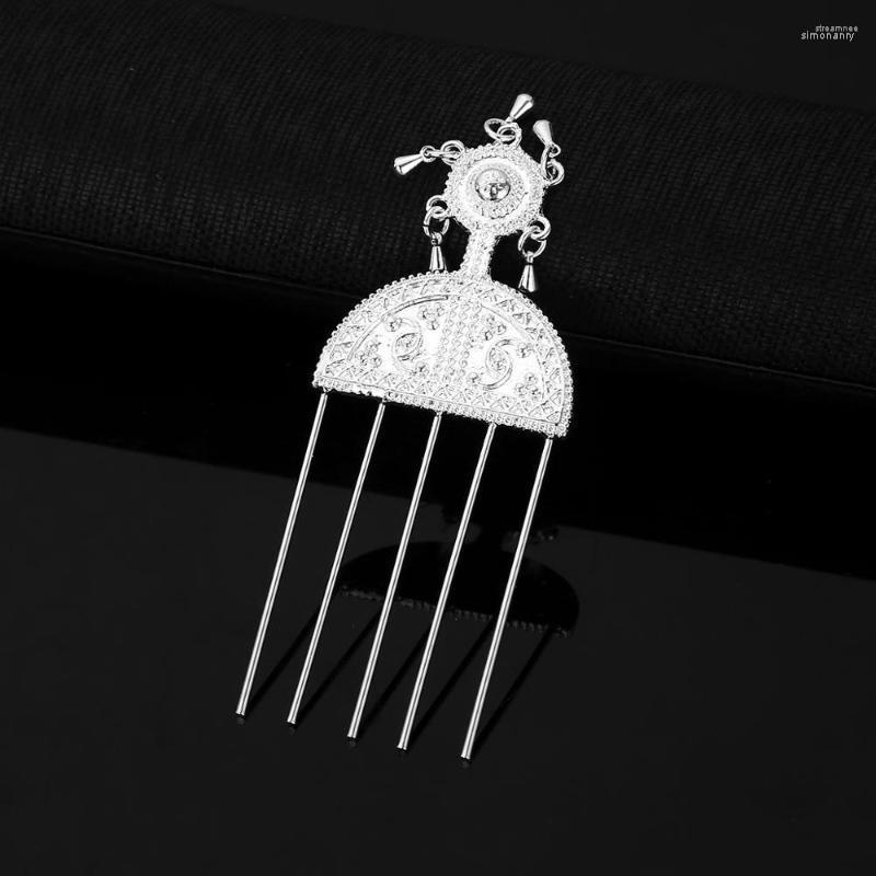 

Hair Clips Fashion Silver Color Sticks African Ethiopian Girl Headwear Hairpin Women Wedding Jewelry