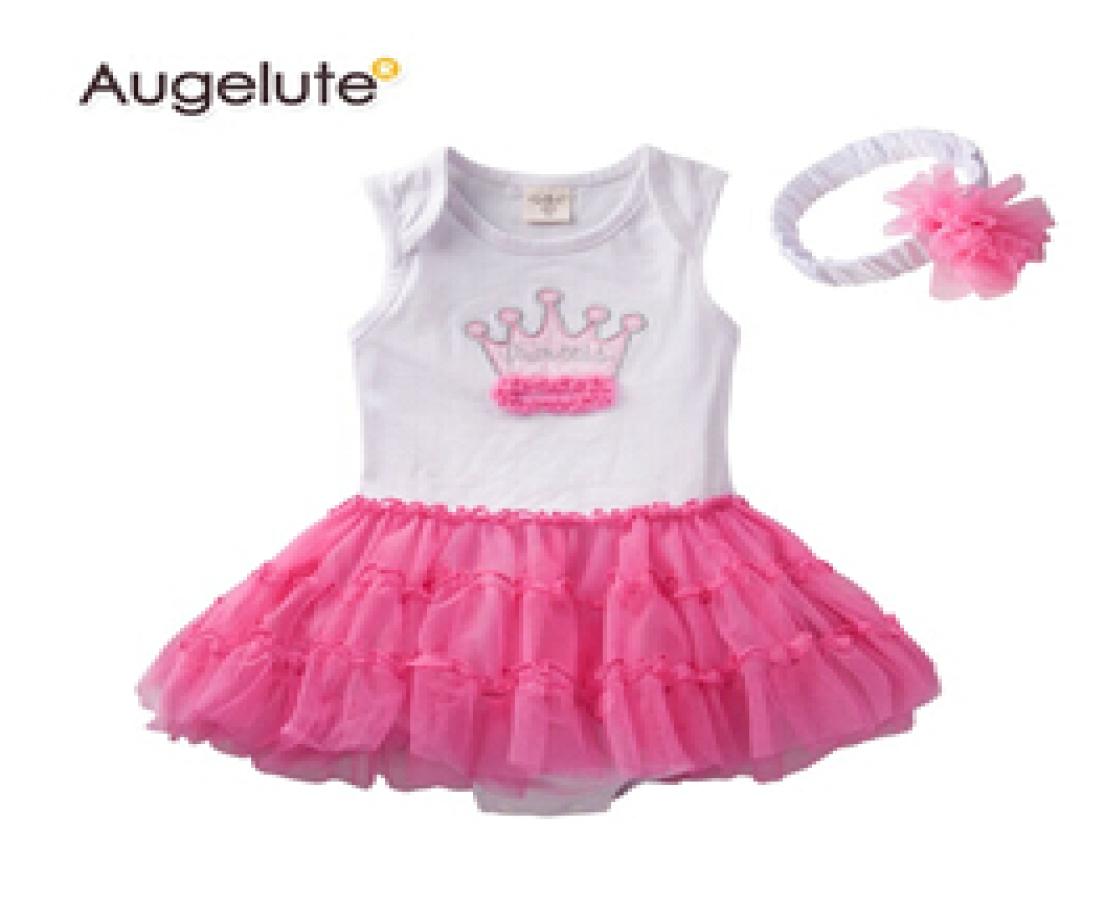 

2019 Summer Baby Girls Romper 100 Pure Cotton Crown One Piece Tutu Dress Jumpsuits With headband Set Toddler Rompers Clothes Reta9114009, Watermelon red