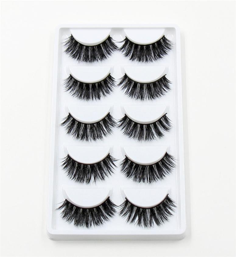 

3D Mink False Eyelashes 5 pairs Natural Extension Long Cross Thick Mink Lashes Handmade Eye Lashes K012829345