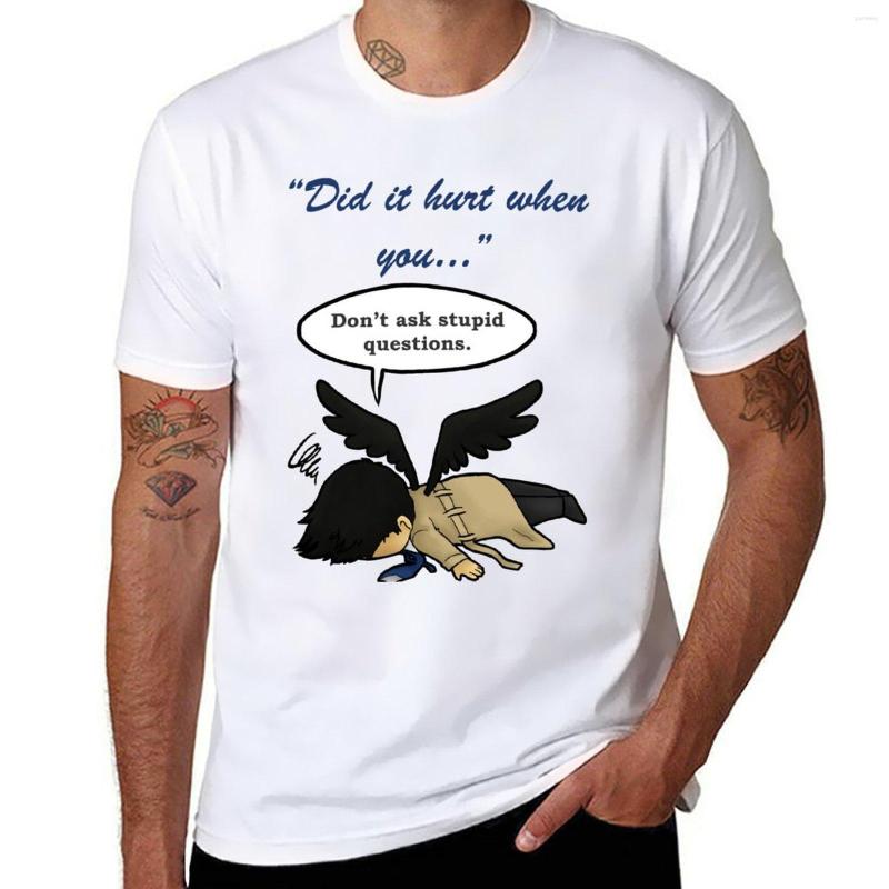 

Men's Polos Did It Hurt When You Fell From Heaven T-Shirt Graphic T Shirt Korean Fashion Shirts For Men Cotton, Navy