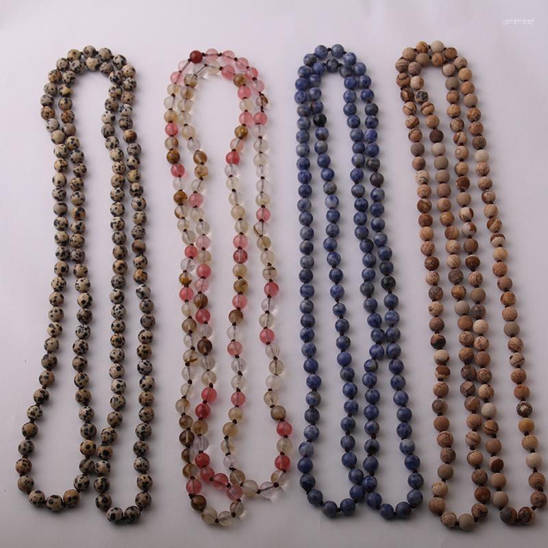 

Chains Fashion Bohemian Jewelry Long Knotted Halsband Natural Stone Necklace
