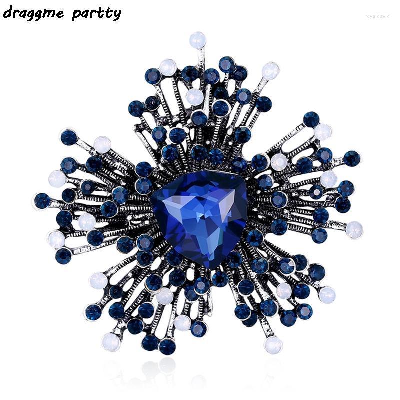 

Brooches Pins Vintage Crystal Irregular Geometric Glass Brooch For Women Female Elegent Flower Plant Jewelry Roya22