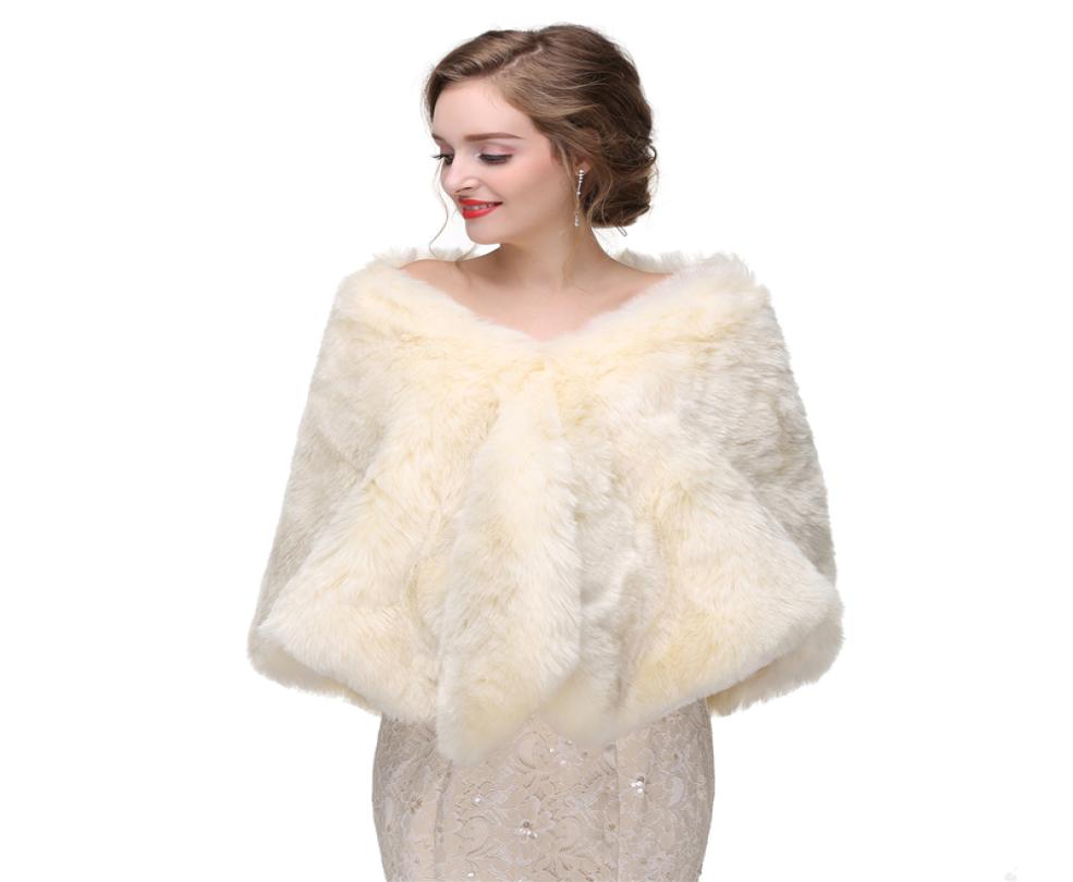 

CMS09 Bridal fur stole Vintage stole faux fur Winter Wedding Coat bridal shawl wrap fur bridal stole wedding stole faux fur cap1138912, White