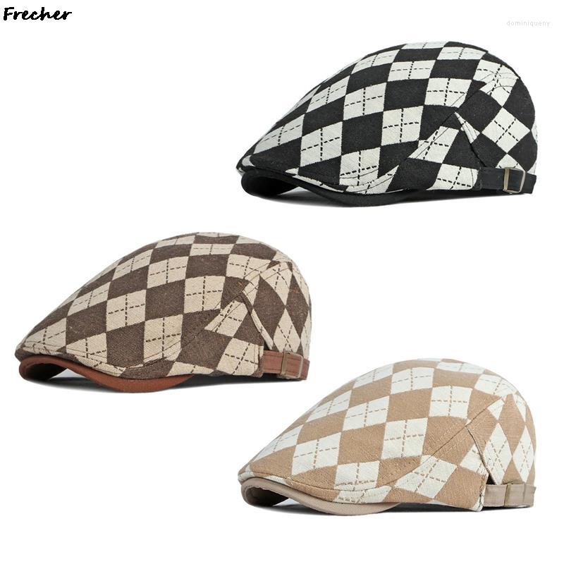 

Berets Men Classic Plaid Sboy Cap Winter Spring Vintage Gatsbay Hat Driving Painter Hats Irish Cabbie Beret Caps Male Visors Beanies, Bk