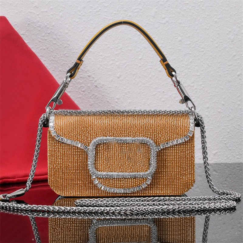 

Loco Designer Bag purse crossbody bags for women letter v full crystals sacoche fashion accessories internal card slot multicolor mini bag fashion XB048 E23, 3#