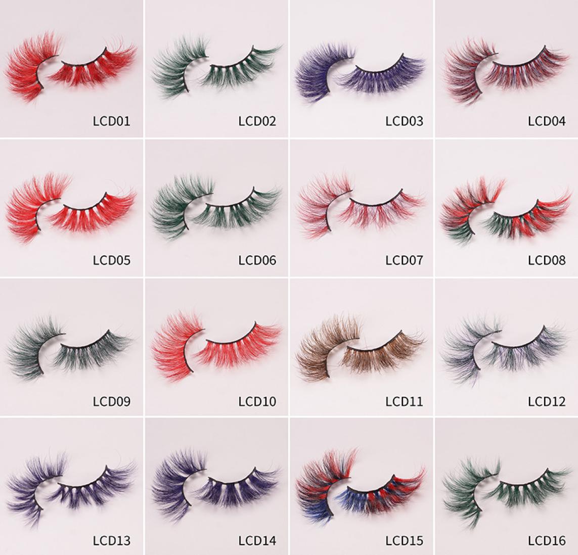 

17 style 25 mm color long mink eyelashes three dimensional cross false eyelashes 5D6047759