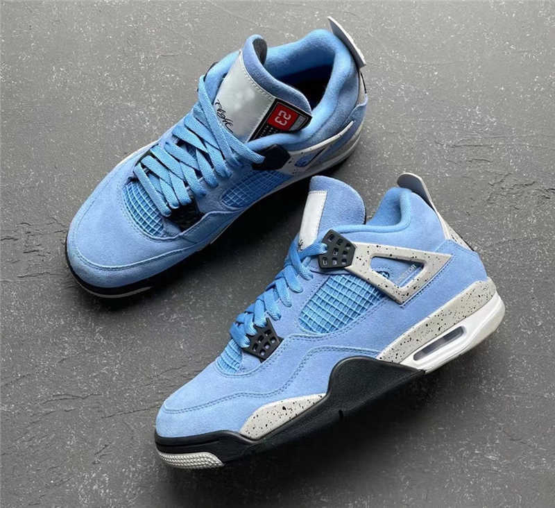 

Newest 2021 Authentic 4 SE University Blue Tech Grey 4S White Black Genuine Suede Man Woman Outdoor Shoes Sports Sneakers With Original Box