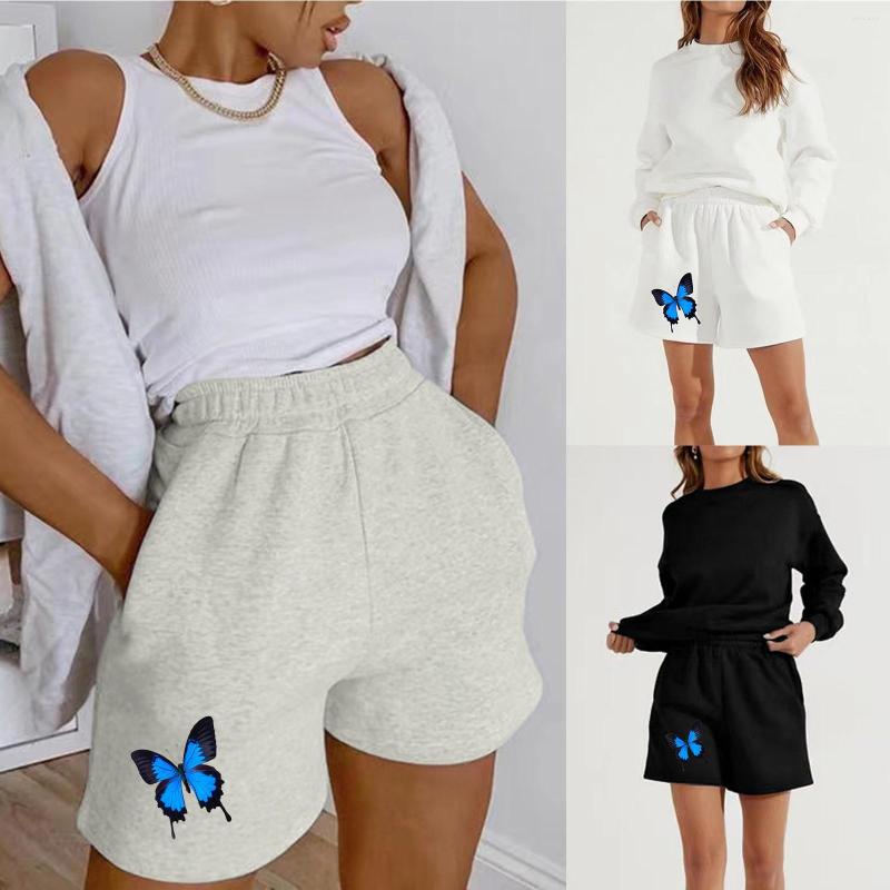 

Women's Shorts Womens Running Workout Elastic Waist Athletic Yoga Pants Sports Prints, Black