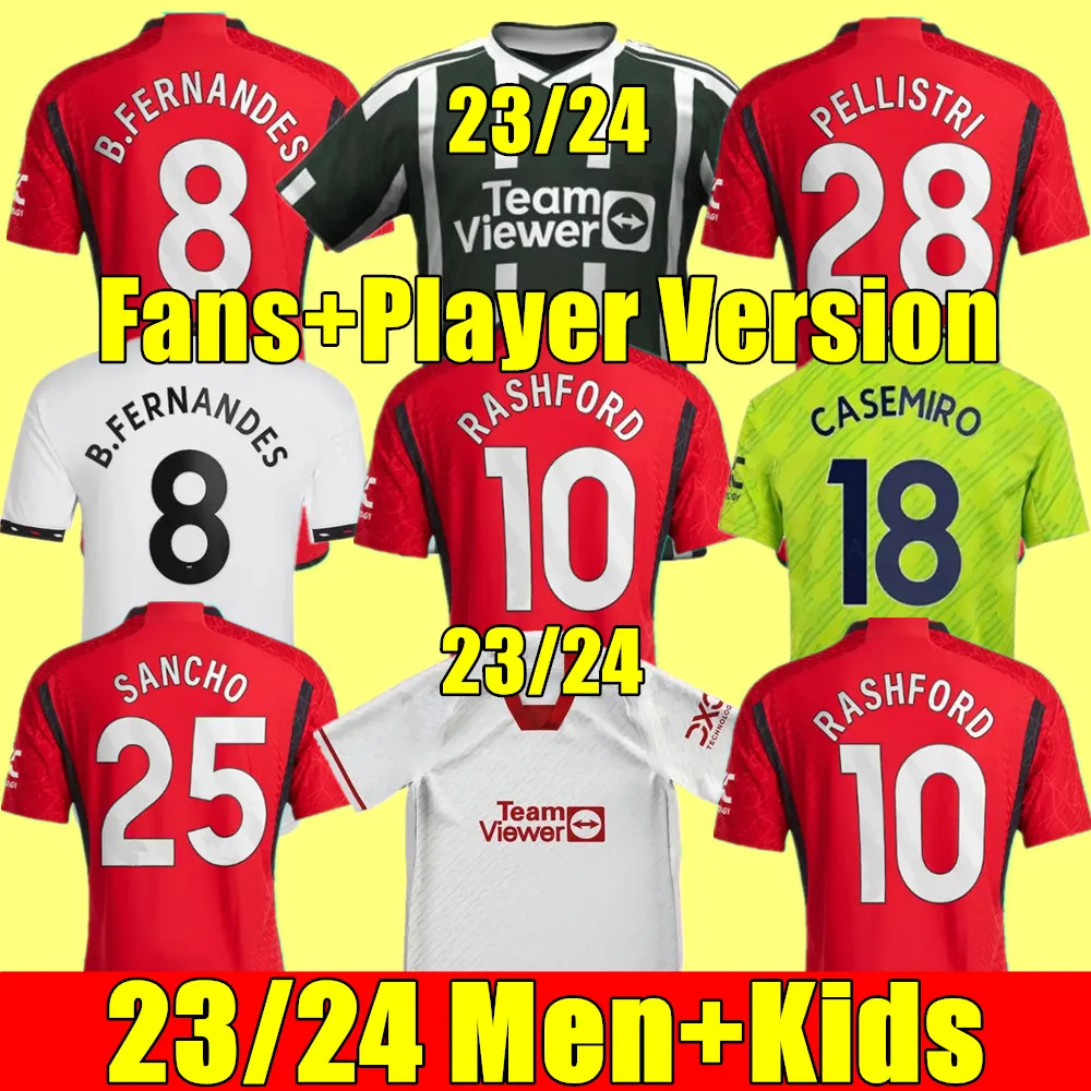 

Fans Player 23 24 SANCHO soccer jerseys BRUNO FERNANDES RASHFORD football shirt 2023 2024 men kids kit MARTINEZ CASEMIRO ANTONY MANCHESTERS Garnacho WEGHORST, 23/24 adult away +champion patch