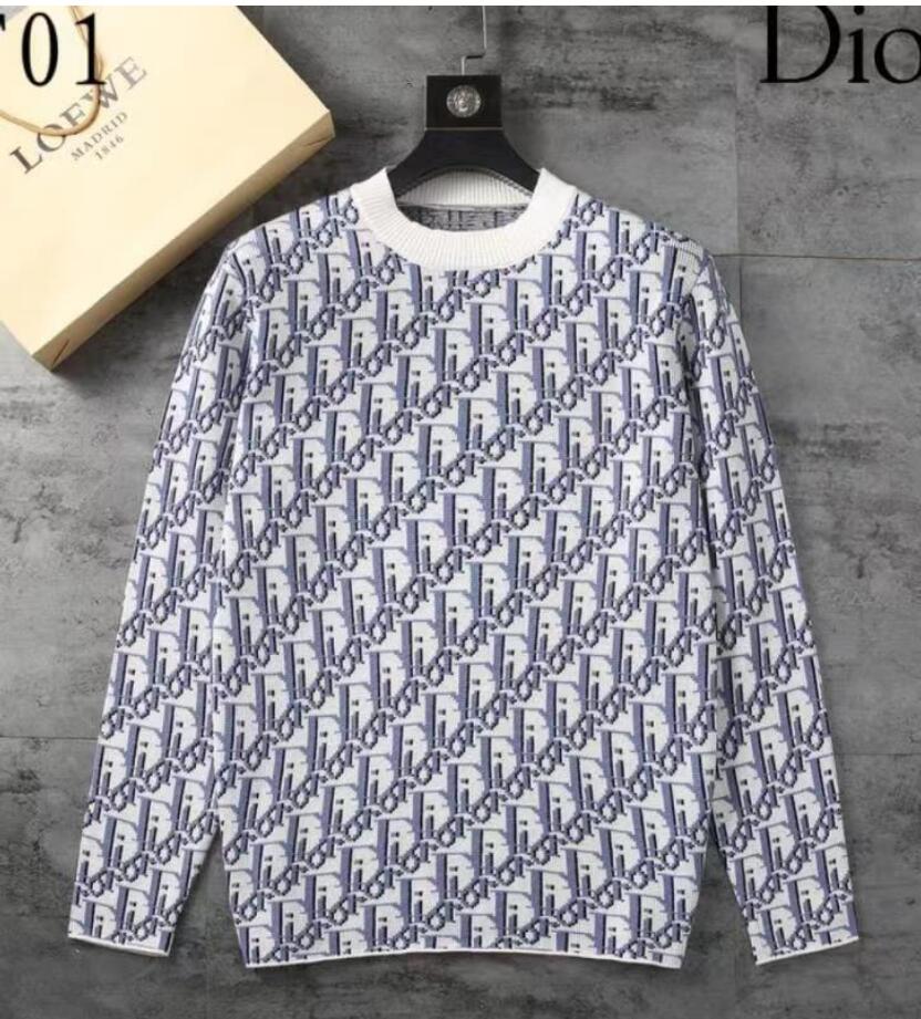 Dior automne/hiver nouveau CD lettre vieille fleur pull partout Jacquard col rond pull tricot chaud haut tendance