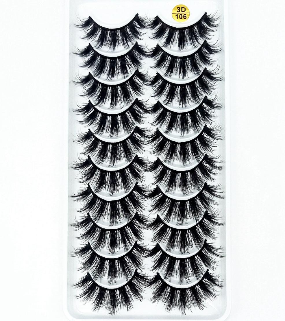 

2019 NEW 10 pairs 100 Real Mink Eyelashes 3D Natural False Eyelashes Mink Lashes Soft Eyelash Extension Makeup Kit Cilios 1063067544