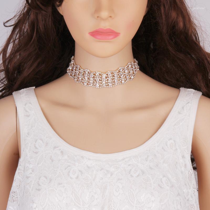 

Choker Fashion Zirconia Necklace Thin Irregular Array Gold Color Women Collier