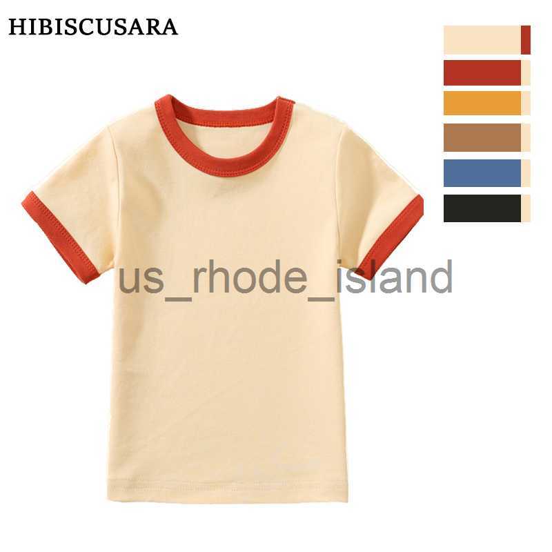 

T-shirts Cotton Small Children Summer Short Sleeve T shirt Boys Girls Color Matching Soft Comfy Tops Tees Kids T-shirts Casual x0628, Yellow