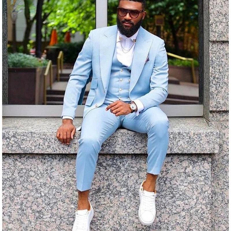 

Men's Suits Men's For Men Light Sky Blue Peaked Lapel 3 Piece Coat Vest Pants Blazer Jacket Tuxedos Groom Wedding Slim Fit Costume, Army green