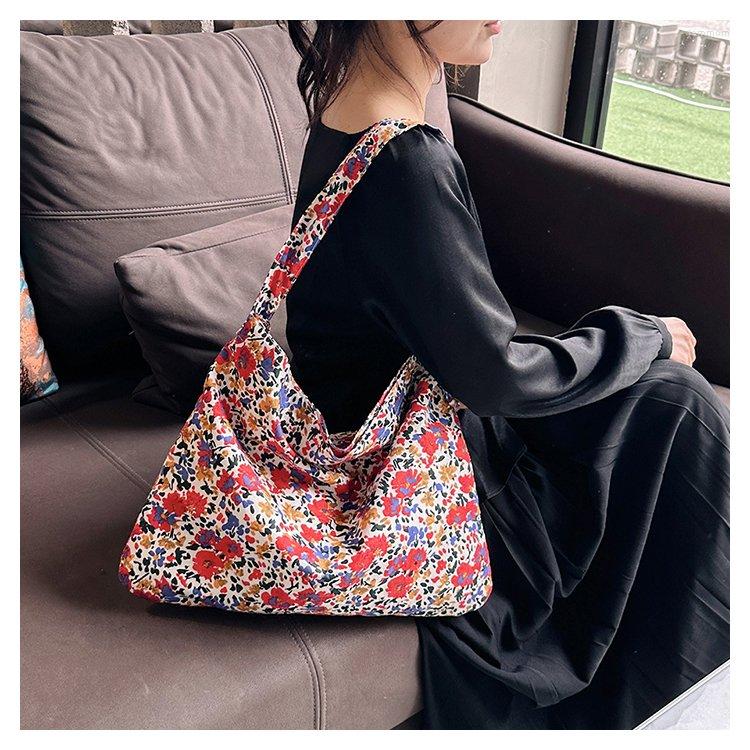 

Evening Bags Summer Vintage Floral Shoulder Bag Thin Cotton Fresh Ins Crossbody, Purple