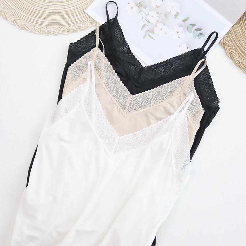 

Women's Tanks Summer Nature Silk Camis Bottoming Shirt Lace V-neck Beautiful Back Mulberry Suspender Slim Fit Breathable Women's, Black