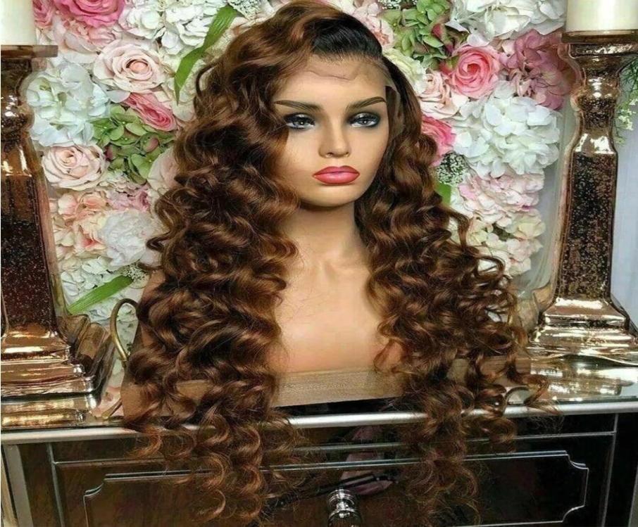 

HD 13x6 Loose Deep Wave Wigs Lace Frontal Human Hair Wigs Honey Blonde Ombre Colored Laces Front Wig PrePlucked For Black Women3199805, Ombre color