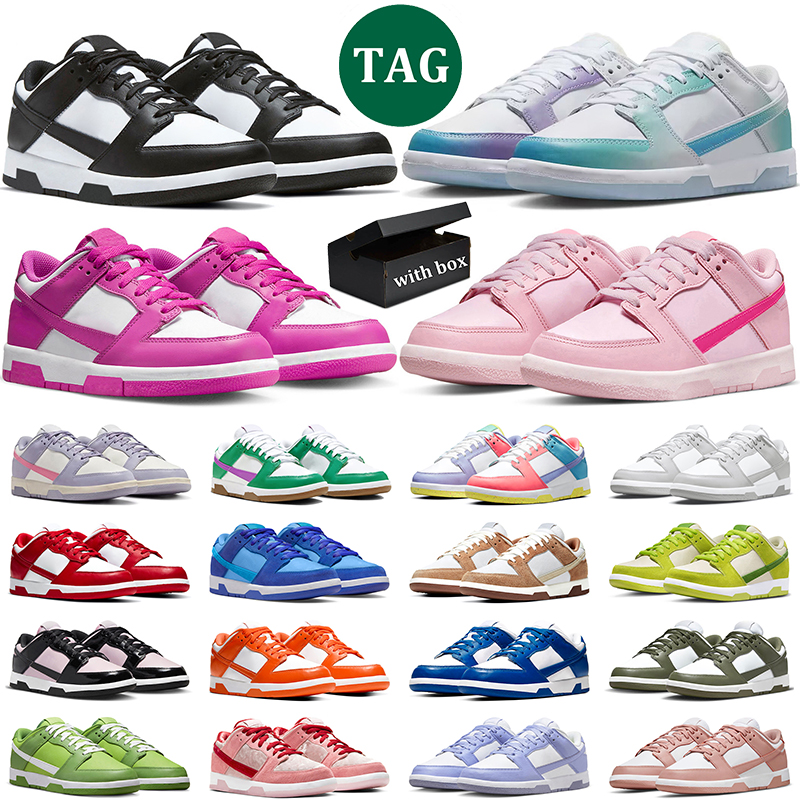 

with box shoes Panda White Black for men women UNC Grey Fog lows sneakers Medium Olive Rose Whisper Triple Pink Active Fuchsia GAI womens trainer, 31