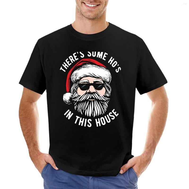 

Men's Polos There's Some Ho's In This House Cool Santa Face Inappropriate Christmas Funny Gifts T-Shirt, White