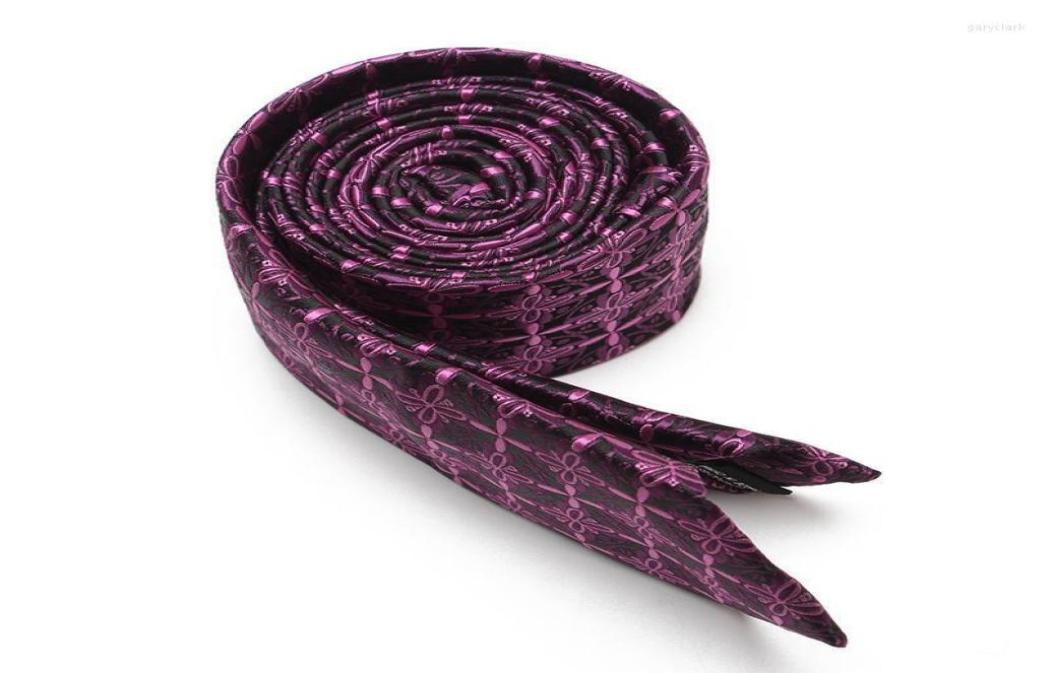 

WindJ Polyester Necktie Grid Flower Gold Purple Men Business Neck Ties8458134