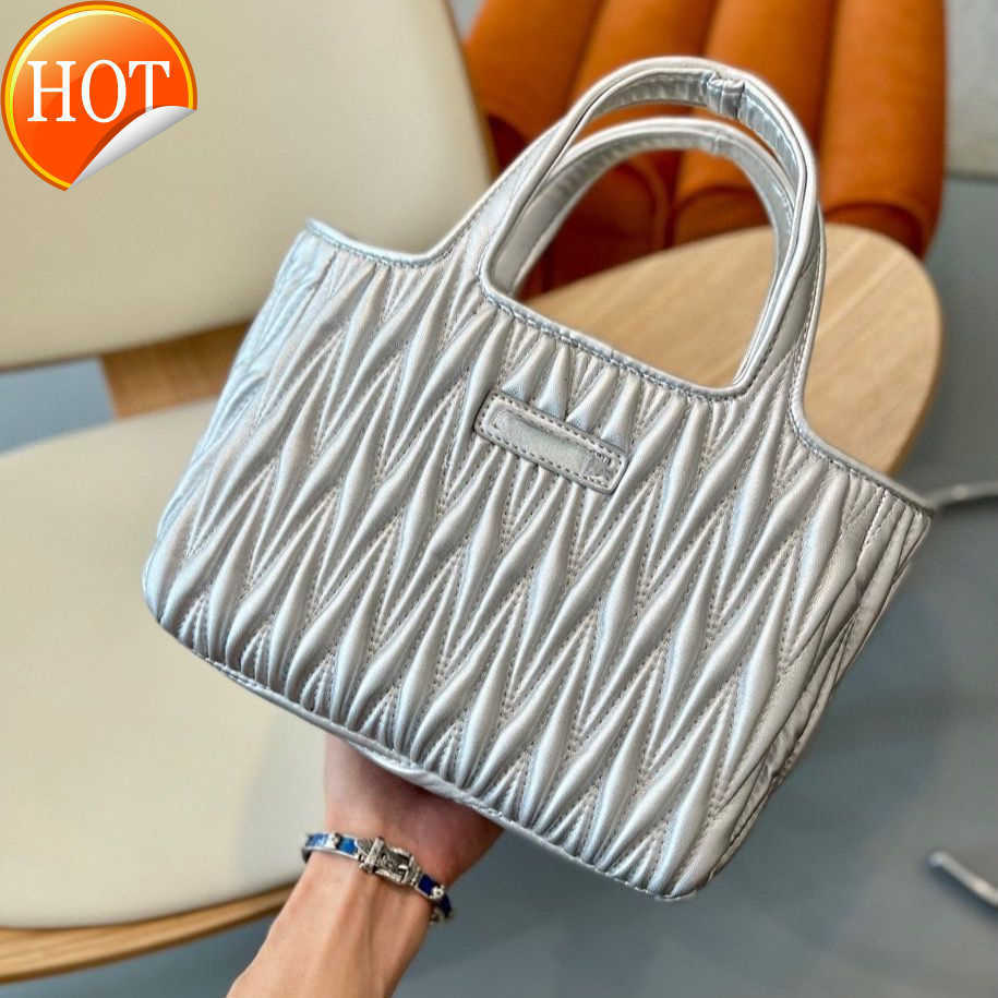 

Women's Brand Designer Handbags Shoulder bags Crossbody Bag Tote 2023 New Miu Fashion Pleated Tote Bags Portable Multifunctional Gift Box Factory Direct Sales, Blue