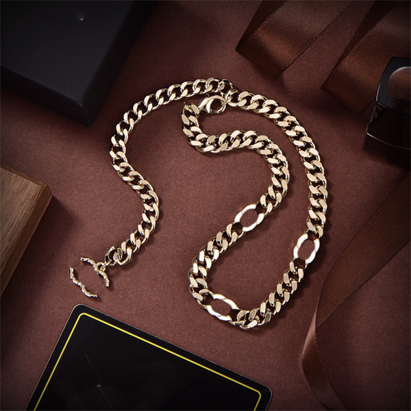

Top quality Double Letter Pendant gold Necklaces Designer CCity Crysatl Pearl Rhinestone Necklace Women Jewerlry Accessories 1134