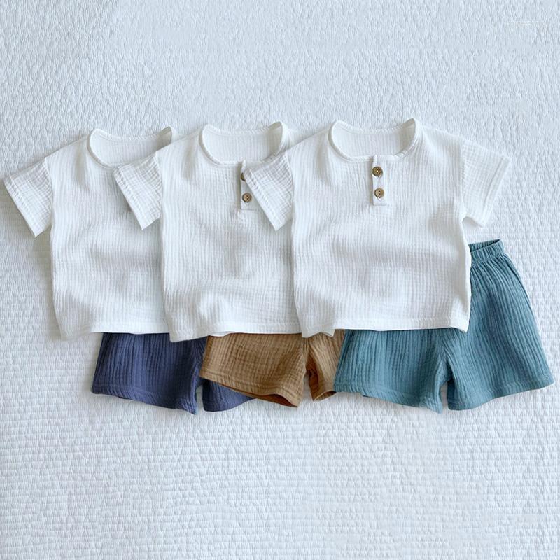 

Clothing Sets Baby Boy Set Short Sleeve Tops T-shirt Shorts Toddler Kids Clothes Summer Organic Cotton Children For, Blue
