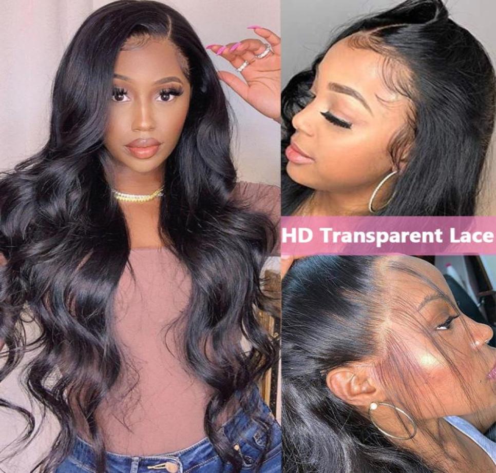 

hd transparent body wave lace frontal human hair wig for black women 250 density preplucked glueless 13x6 lace frontal wig4064224, Ombre color