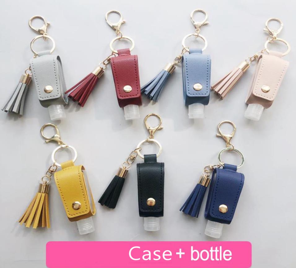 

Hand Sanitizer Keychain PU Leather Sanitizer Case Student Tassel Keychain Pendant Hand Sanitizer Covers Christmas Gift 8 Colors 806584094, Aqua blue