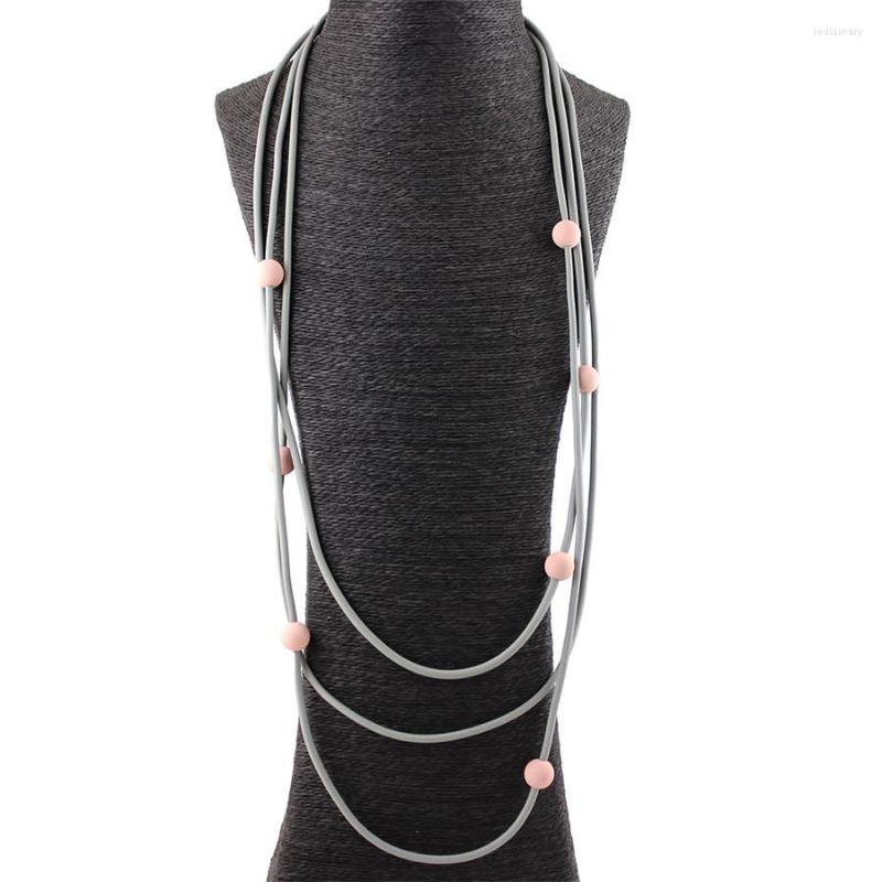 

Pendant Necklaces Punk Women's Jewelry Bead Fashion Necklace Multi Rubber Leather High Quality Statement Party