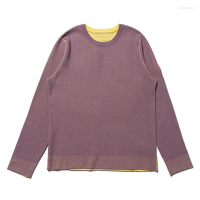 

Men's Sweaters COMPASS PATCH Spring FallMen's Sweater Round Neck Color Matching Long Sleeve Autumn Men's, Black