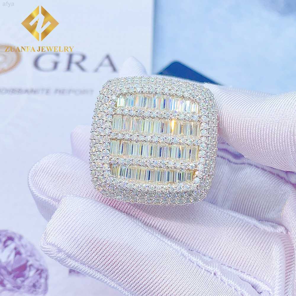 

Custom Vvs Moissanite Diamond Men Ring Shining Bling Iced Out Cross Rings Hip Hop